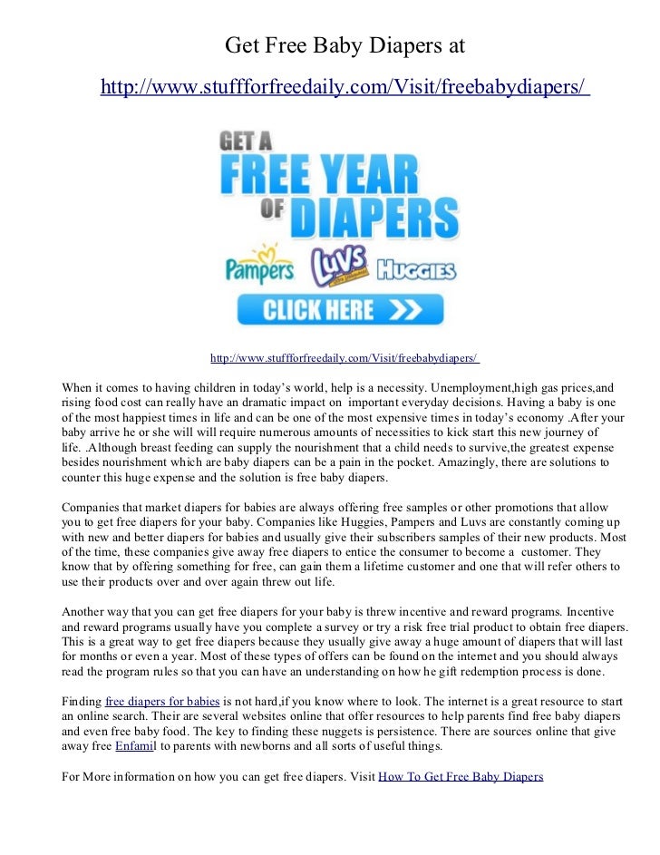How to get Free diapers for babies