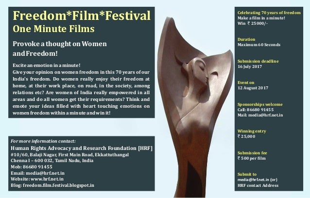 Image result for One Minute Films on Women and Freedom - Submission deadline 5 August 2017