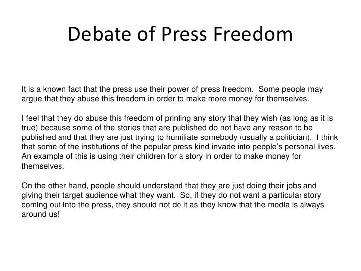 thesis statement about press freedom