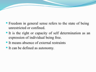 Example External Freedom FREEDOM AND AUTHORITY.pptx philosophy notes | PPTX