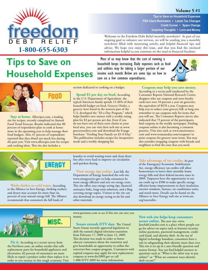 freedom debt relief tips to save on household expenses freedom debt