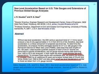 29Källa: Houston, J.R., and R.G. Dean, 2011. Sea-level acceleration based on U.S. tide gauges and extension of previous global-gauge analyses. Journal of Coastal Research, in press.