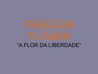FREEDOM
FLOWER
“A FLOR DA LIBERDADE”
 