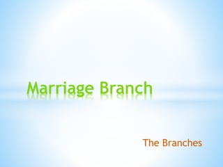 The Branches
Marriage Branch
 
