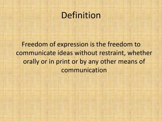 Freedom of expression | PPT