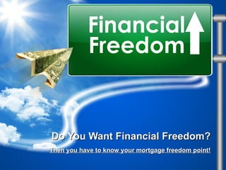 Do You Want Financial Freedom? Then you have to know your mortgage freedom point! 