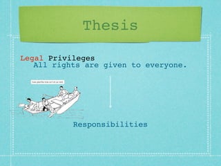 Thesis
Legal Privileges
   All rights are given to everyone.




           Responsibilities
 