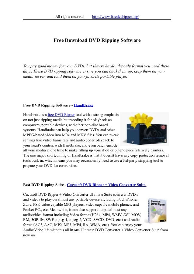 Free Download Dvd Ripping Software