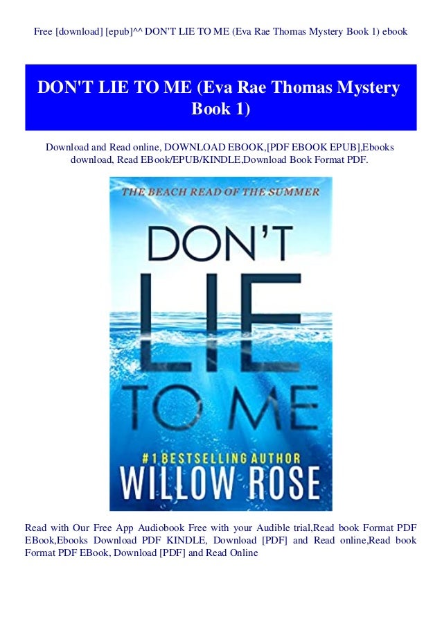 Free Download Epub Don T Lie To Me Eva Rae Thomas Mystery Book