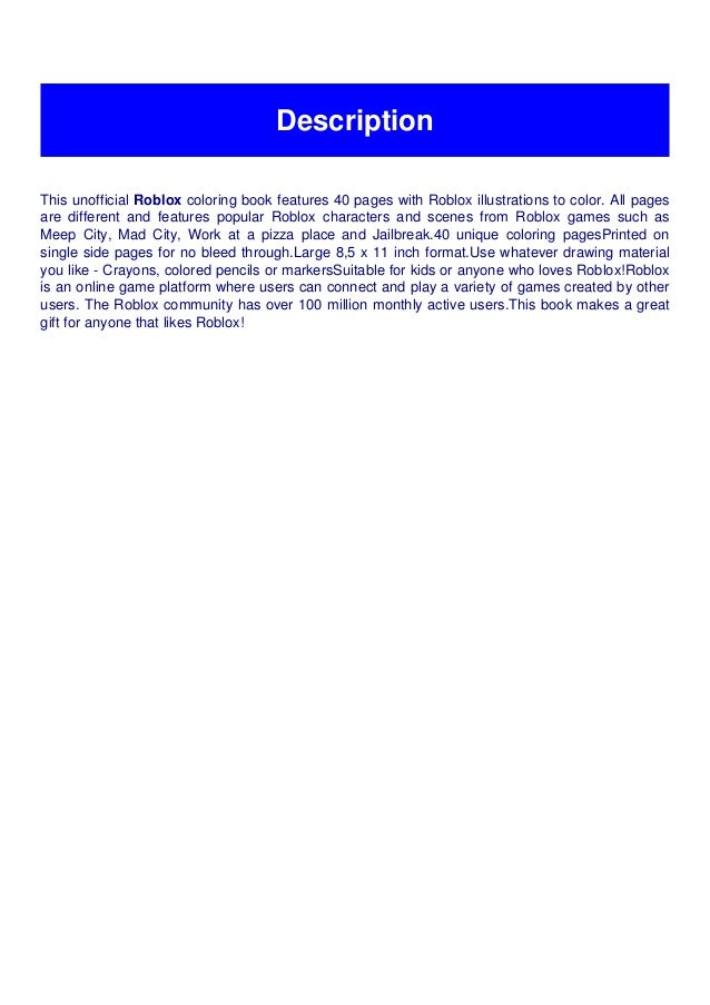 Download Free Download Epub Roblox Coloring 40 Coloring Pages In Format E