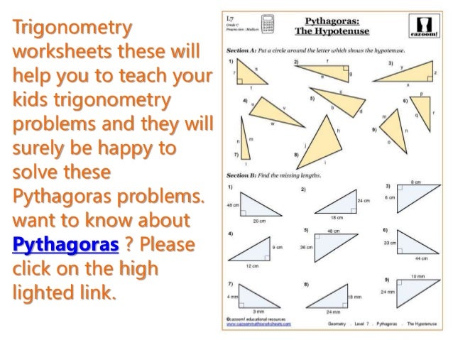Fun math worksheets trigonometry