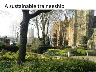 A sustainable traineeship
 