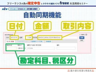 日付 金額 取引内容
勘定科目、税区分
 