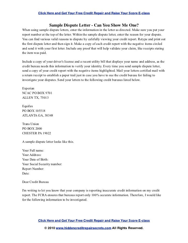 free ebook credit repair sample letter to remove charge off from credit report