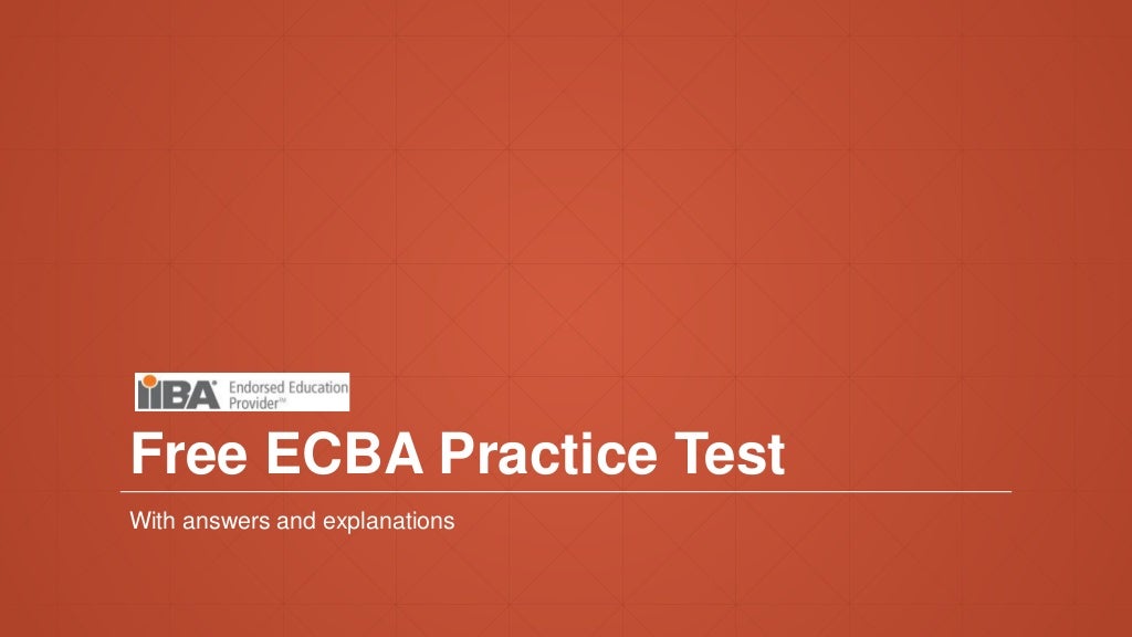 ECBA인증시험 덤프자료