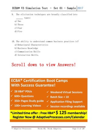 Ecba Review.pdf Free ECBA V3 questions | PDF