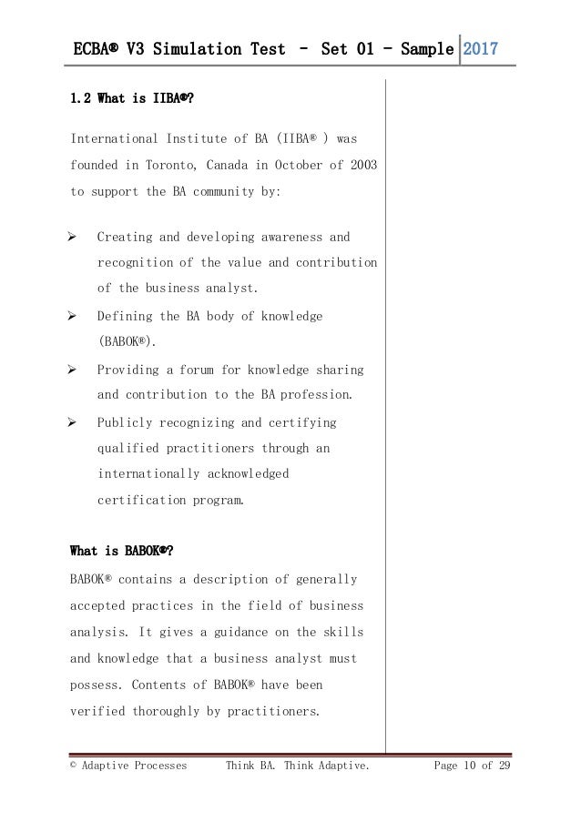 ECBA Online Tests
