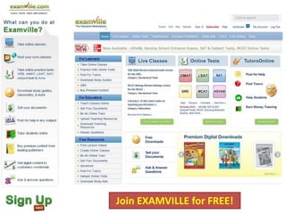Join EXAMVILLE for FREE!
 
