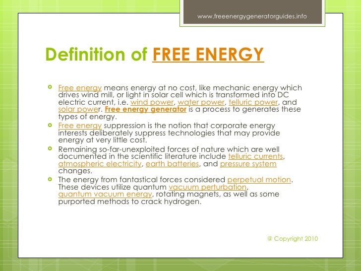 Free energy generator guide