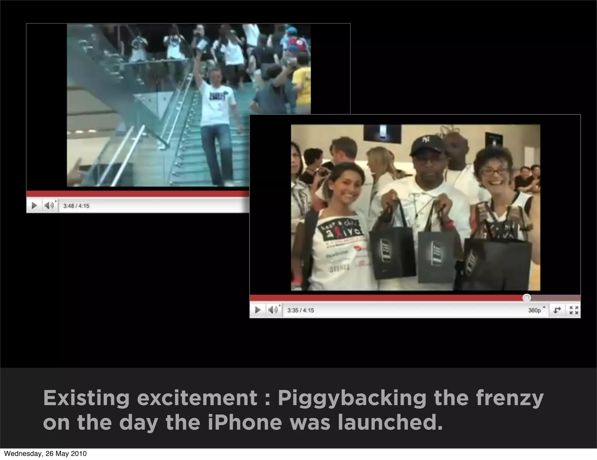Existing excitement : Piggybacking the frenzy
          on the day the iPhone was launched.
Wednesday, 26 May 2010
 