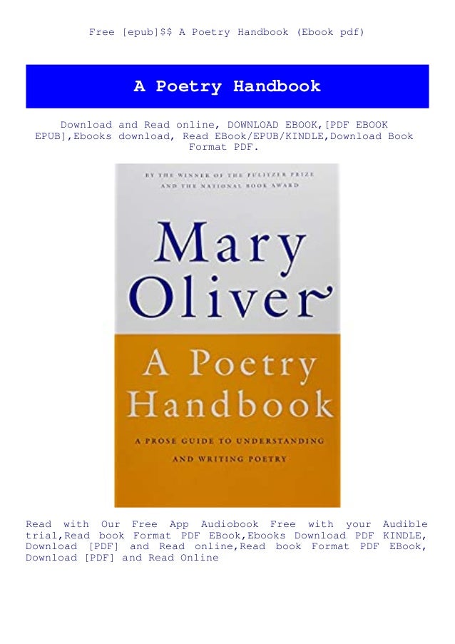 Free Epub A Poetry Handbook Ebook Pdf