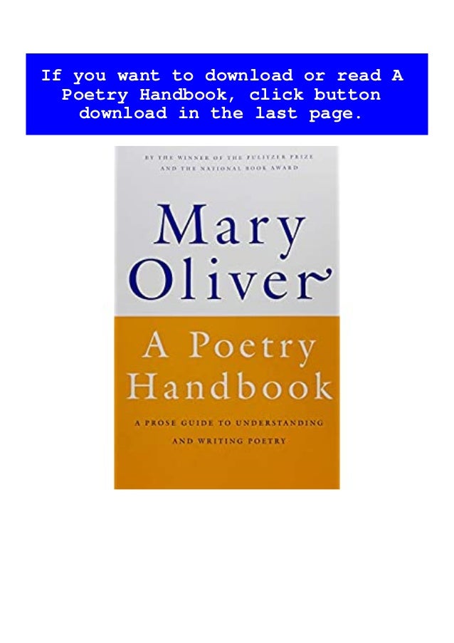 Free Epub A Poetry Handbook Ebook Pdf