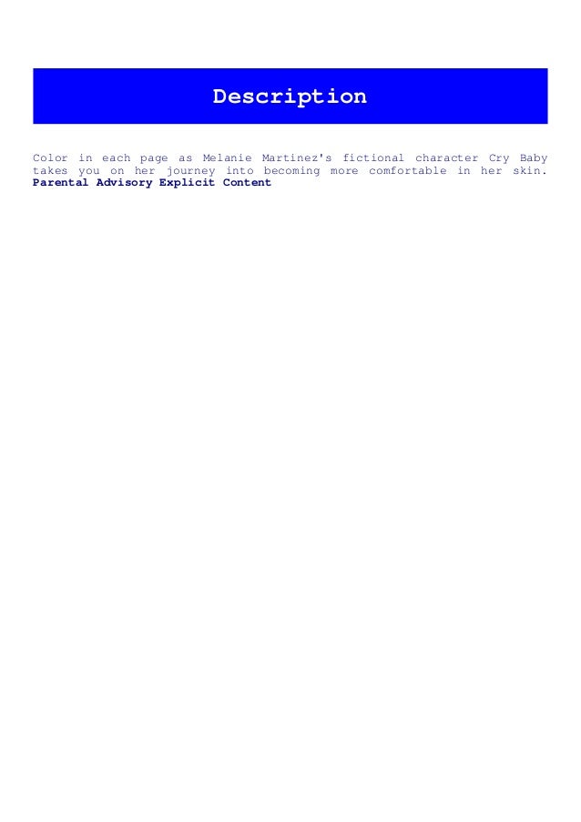 Download Free Epub Cry Baby Coloring Book Pdf
