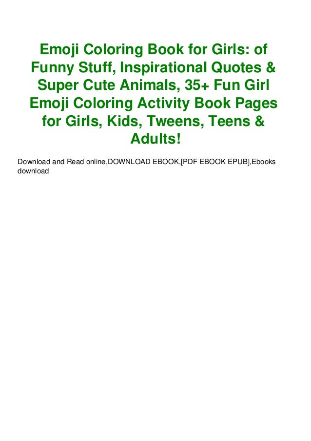 Free Epub Emoji Coloring Book For Girls Of Funny Stuff Inspirati