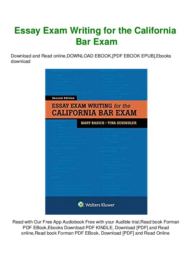 Free Epub Essay Exam Writing For The California Bar Exam Pdf Mo