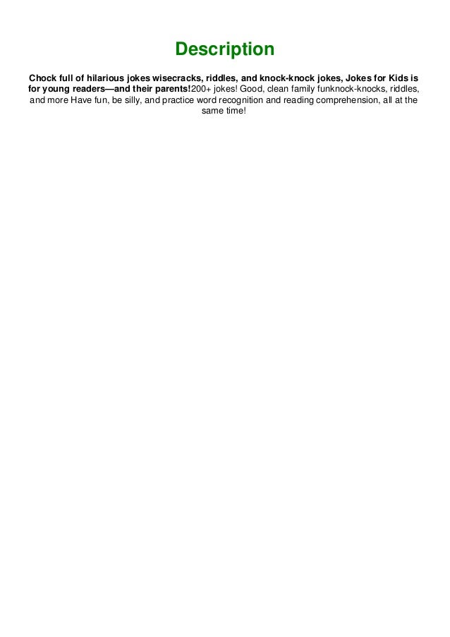 Free Epub Jokes For Kids The Best Jokes Riddles Tongue Twisters