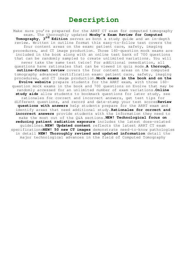 Free Epub Mosby S Exam Review For Computed Tomography Free Online