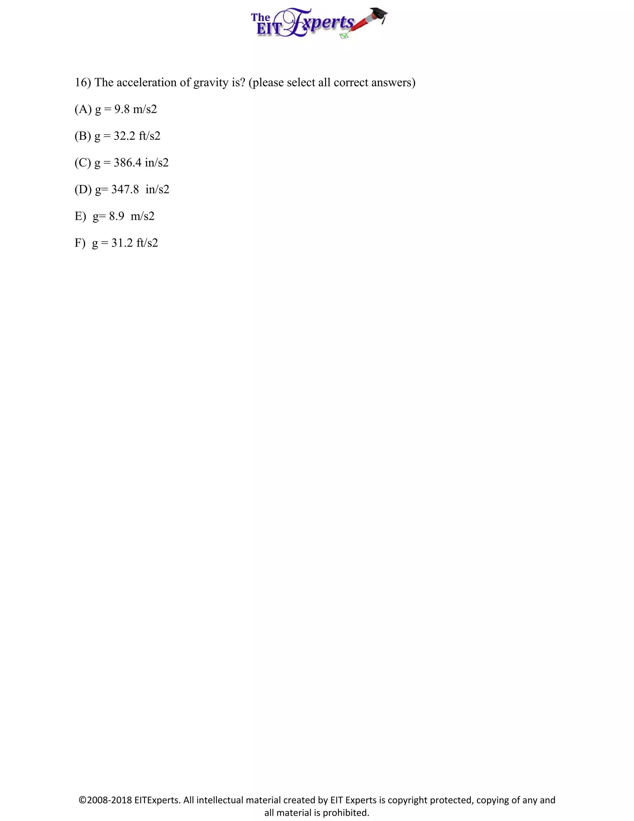 Free FE practice problems | PDF | Physics | Science