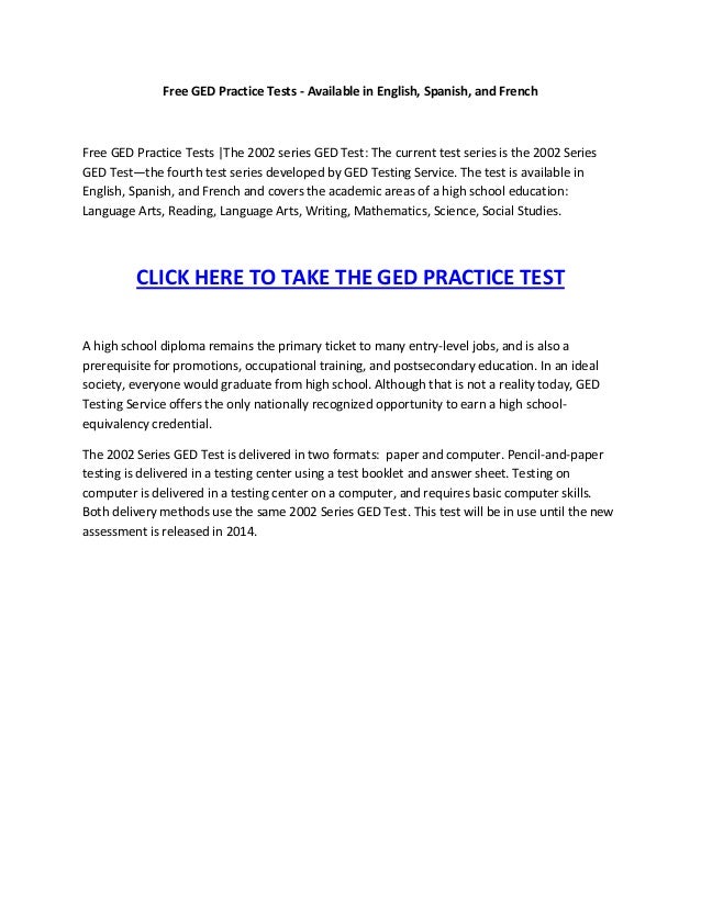 Free ged practice tests