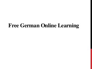 Free German Online Learning
 