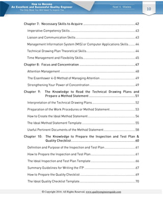 © Copyright 2016: All Rights Reserved. www.qualityengineersguide.com
10
 