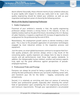 © Copyright 2016: All Rights Reserved. www.qualityengineersguide.com
15
 