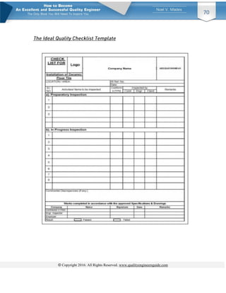 © Copyright 2016: All Rights Reserved. www.qualityengineersguide.com
70
 