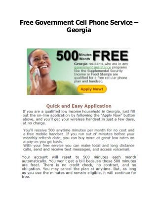 Free Government Cell Phone Service –
Georgia
 