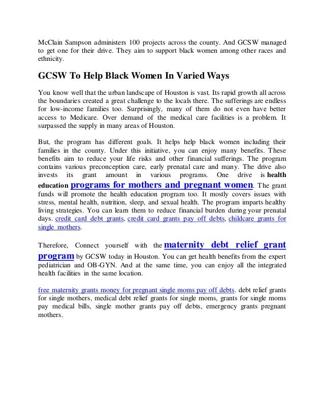 Free Maternity Grants For Pregnant WomenMoney For Single Moms Pay