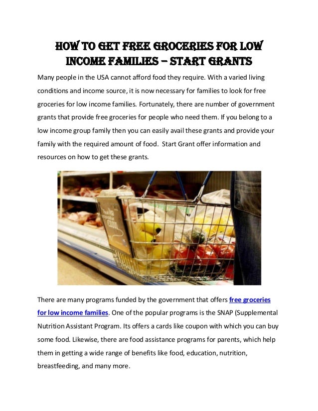 Free Groceries For Low Families Startgrants