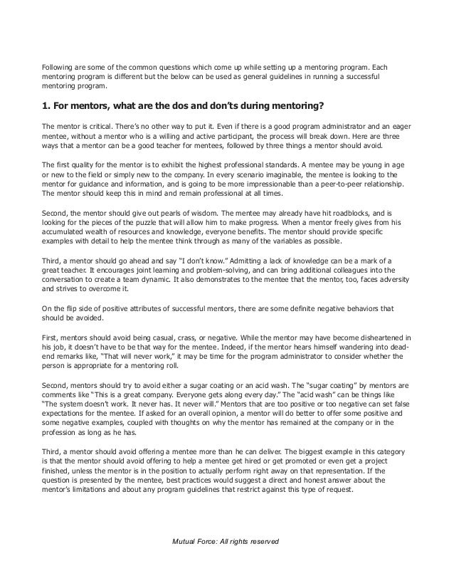 mentoring best practices