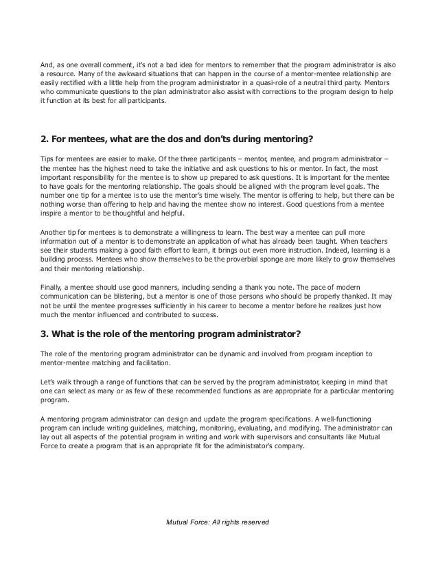 mentoring best practices