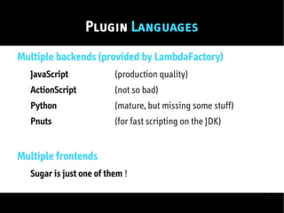 Sugar Presentation - YULHackers March 2009