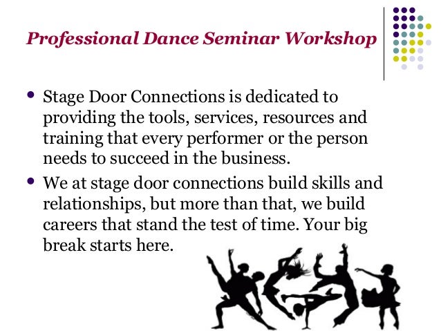 Free Happy Hour Dance Seminar By Stage Door Connections
