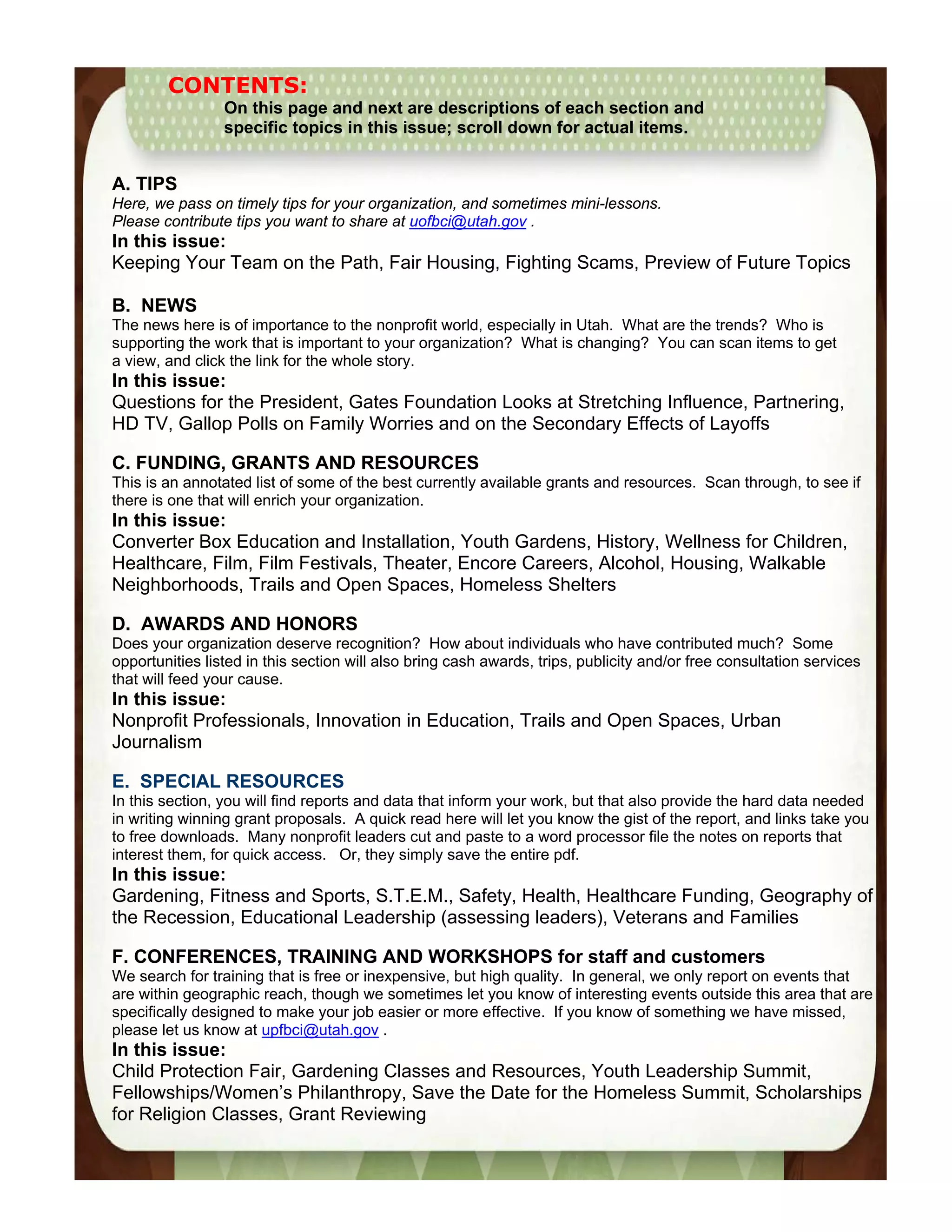 Free Help for Non Profits