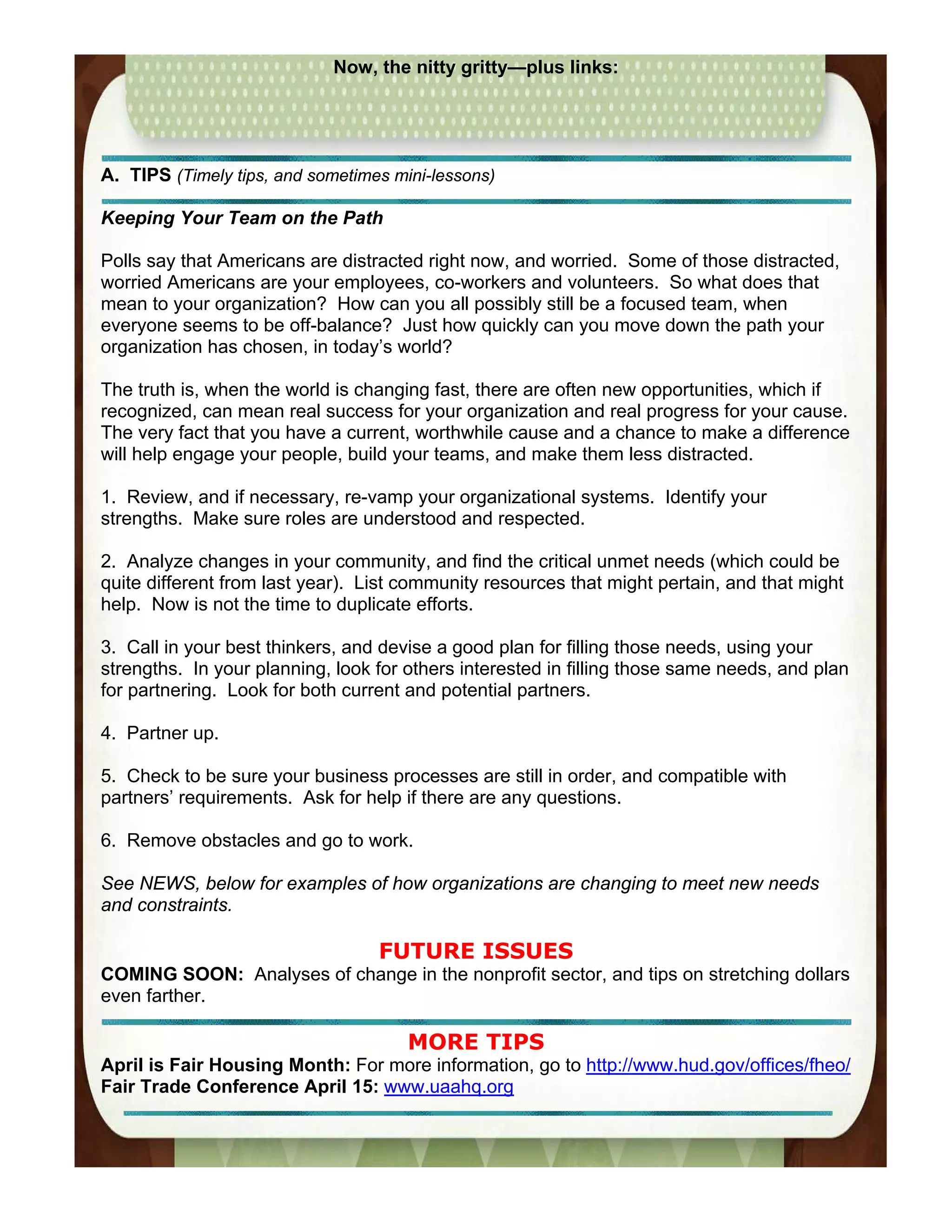 Free Help for Non Profits