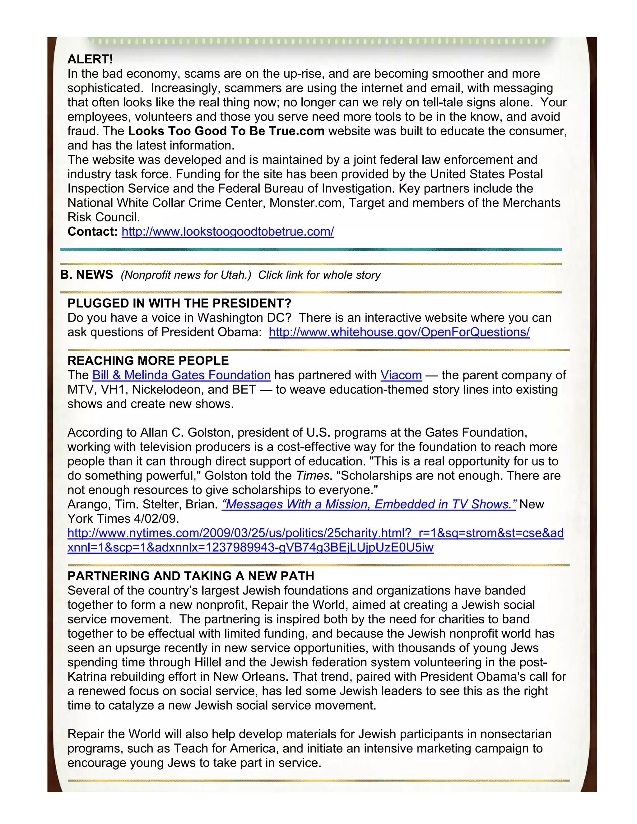 Free Help for Non Profits