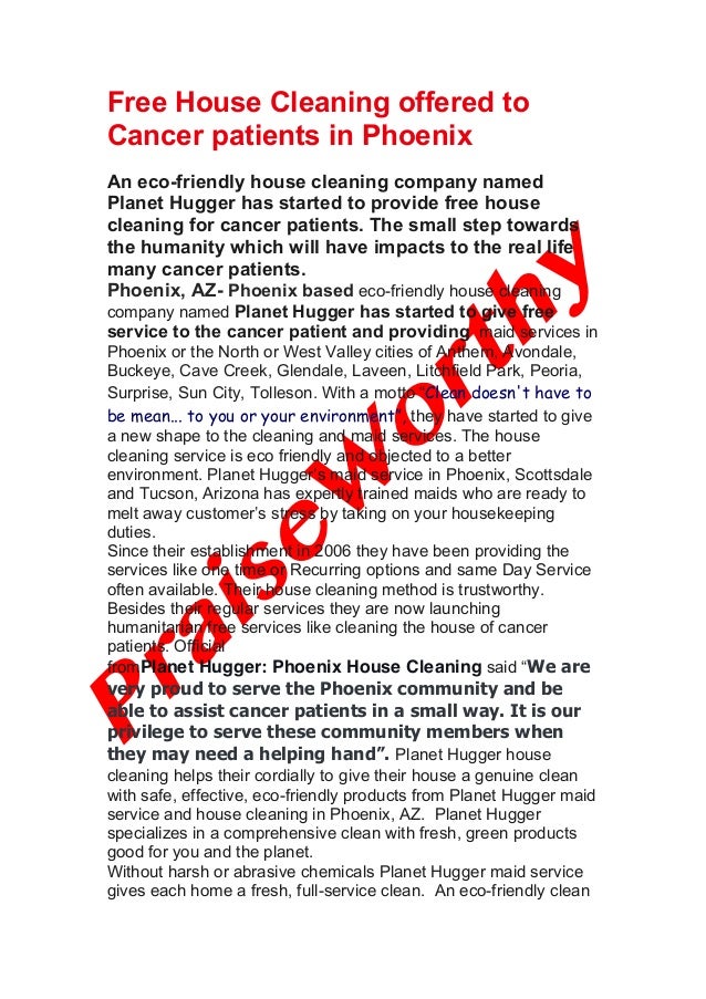 Free house cleaning offered to cancer patients in phoenix
