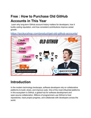 Free _ How to Purchase Old GitHub Accounts in This Year.pdf