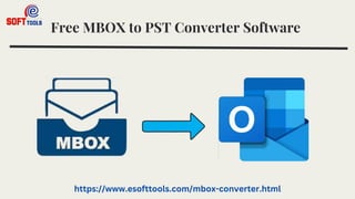 Free MBOX to PST Converter Software
https://www.esofttools.com/mbox-converter.html
 